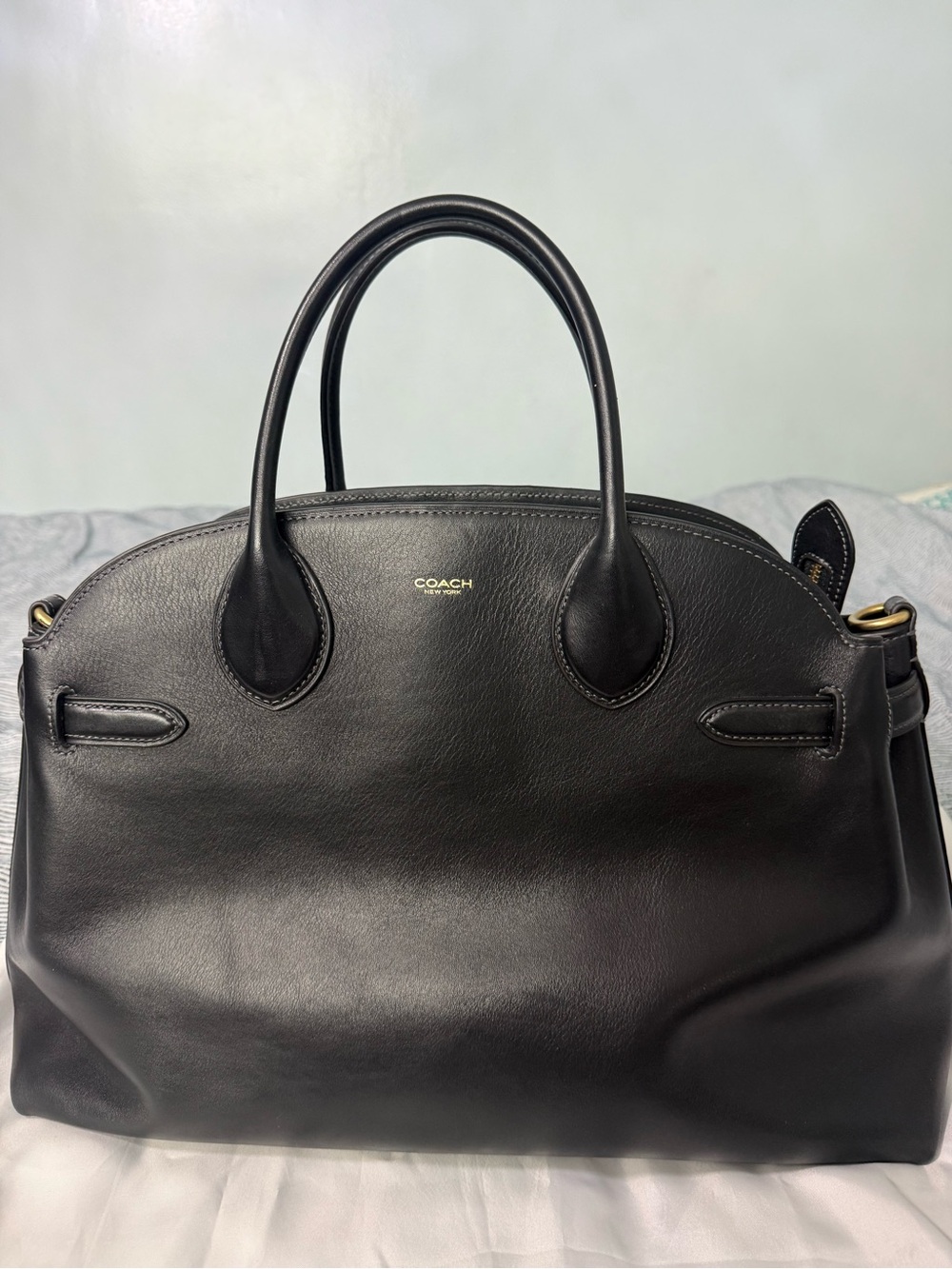 Coach Empire 40 Black Leather Handbag - Picture 8 of 13